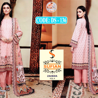 Sufian Zaheda Vol 4 - Luxury Unstitched Embroidered (DS-136)