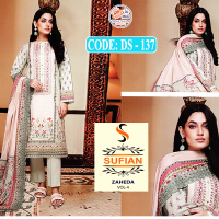Sufian Zaheda Vol 4 - Luxury Unstitched Embroidered (DS-137)